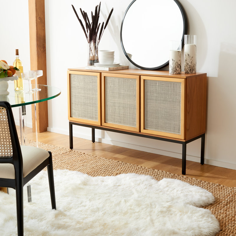 Buffet en rotin Ehren, Naturel / Noir