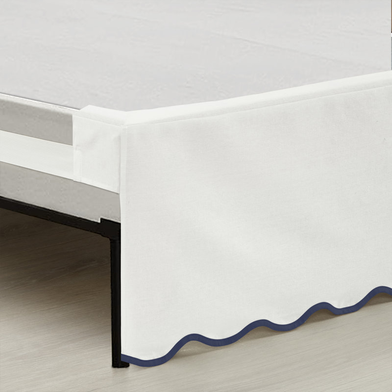 Jupe de lit Coastal Chic, Bleu marine, Grand