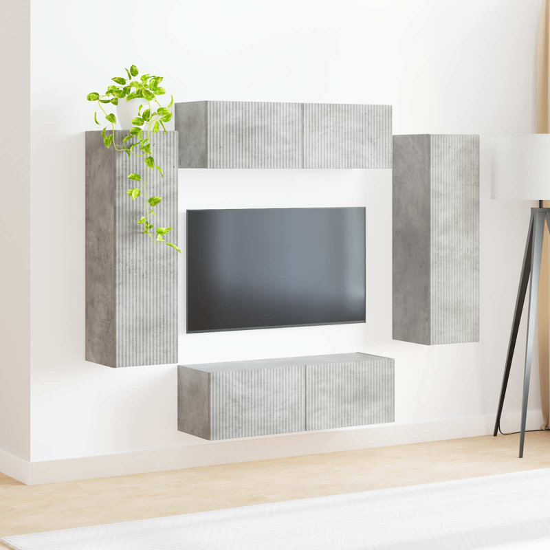 Unfinished Entertainment Centre for TVs up to 77", Concrete Grey