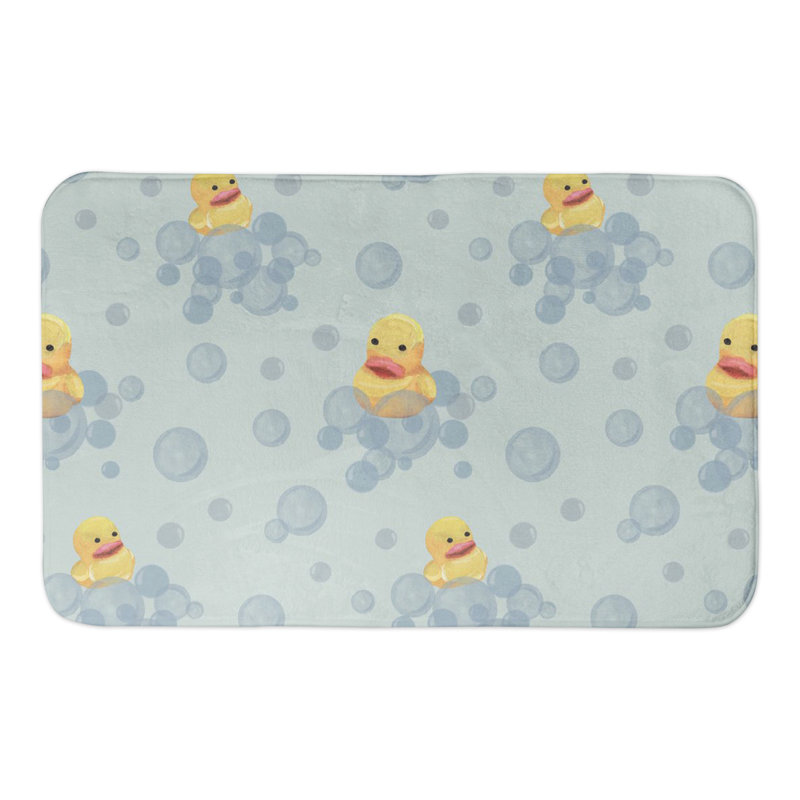Tapis de bain en caoutchouc Duckies, Vert