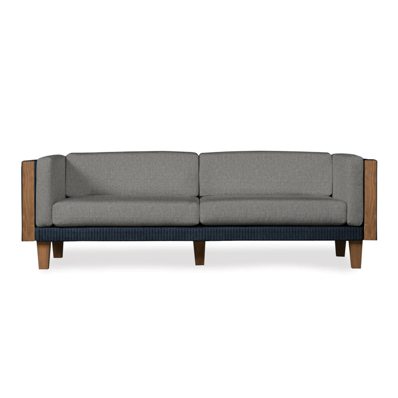 Catalina Outdoor 3 - Seat Patio Sofa, Ebony, Friendly Flax