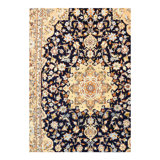 Lovetta Wool Oriental Area Rug in Navy Blue