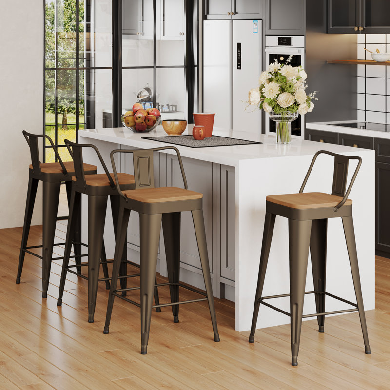 Metal Counter And Bar Stools, Counter Stool (26" Seat Height), Rusty