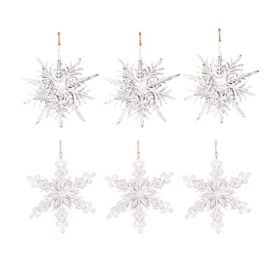 Ensemble de 6 crochets en forme de flocon de neige en fer, boules suspendues décoratives pour décoration de fêtes