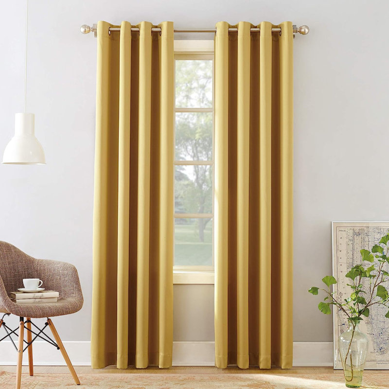 Rideau en polyester, L 54 po x L 63 po, Lin