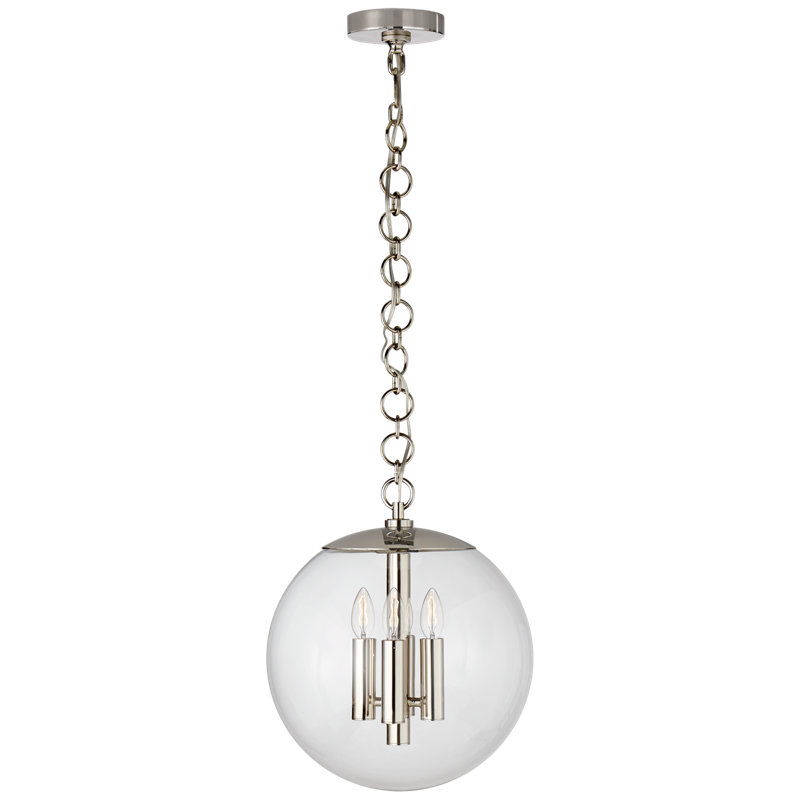 AERIN Turenne Medium Globe Pendant, Polished Nickel