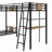 L-Shaped Twin Over Twin Bunk Bed With Twin Size Loft Bed With Desk And Shelf