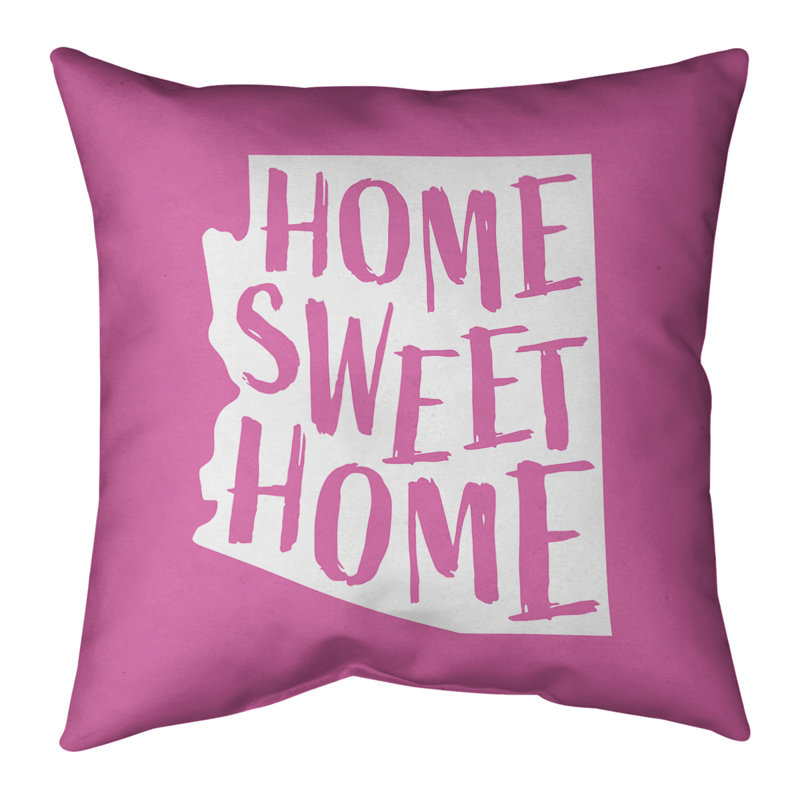 Home Sweet Alabama Throw Pillow, Arizona, Pink, Faux Suede