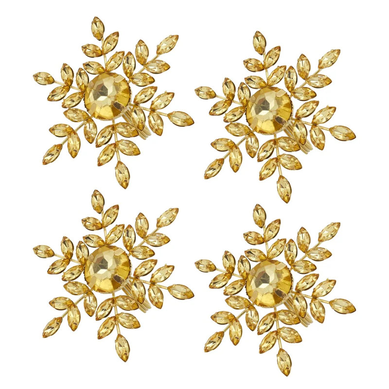 Perles de verre, porte-serviette en fer, Or