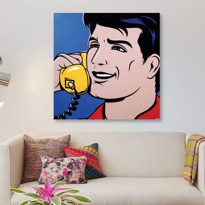 « man on phone », impression sur toile