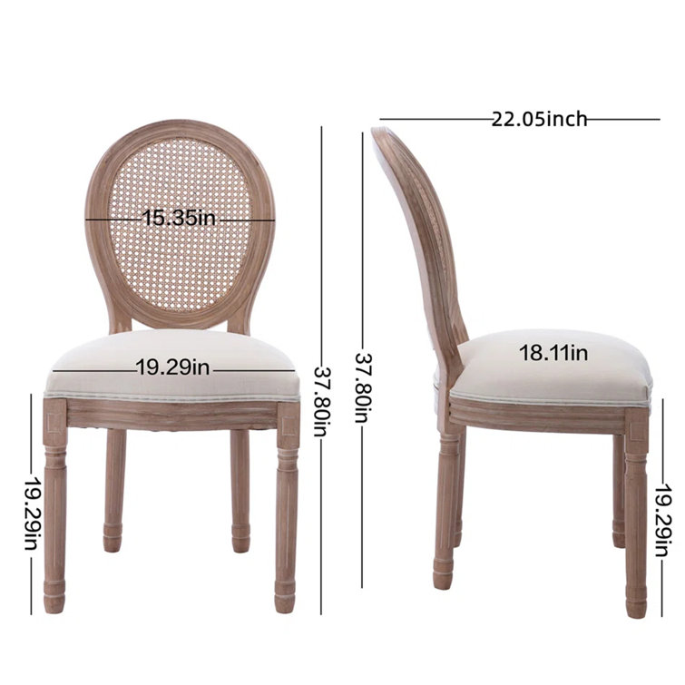 Madelynn King Louis Back Side Chair in Beige/Oak (Set of 2) Kelly Clarkson Home