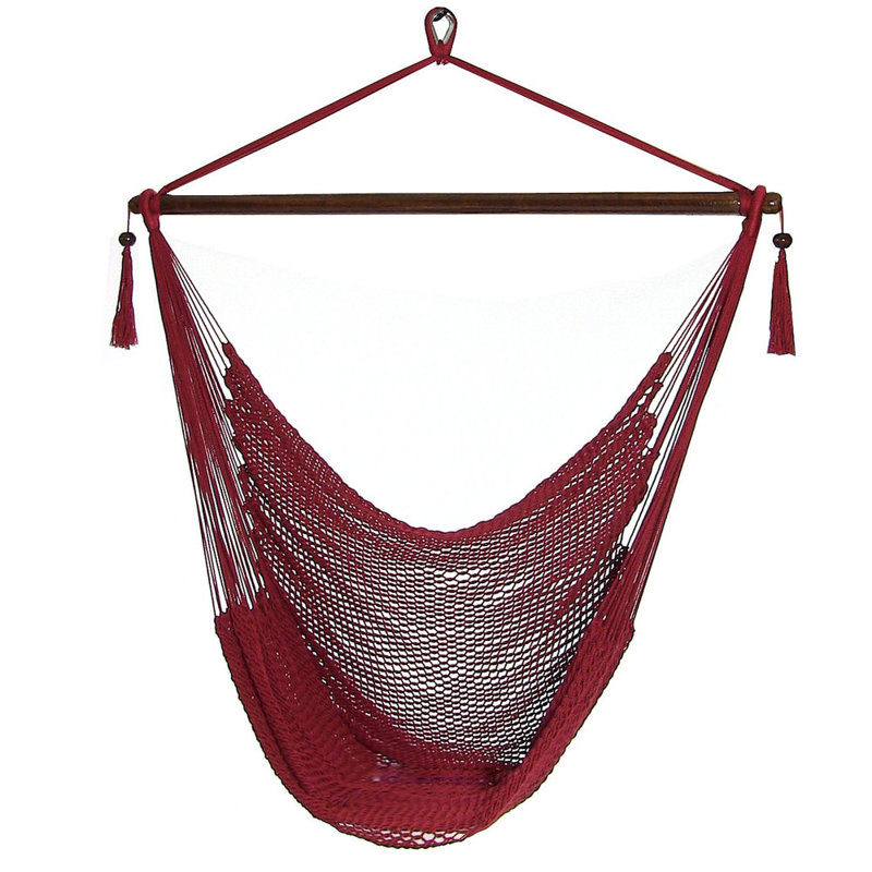 Chaise hamac suspendue avec corde en polyester filé doux Plummer - rouge, Rouge