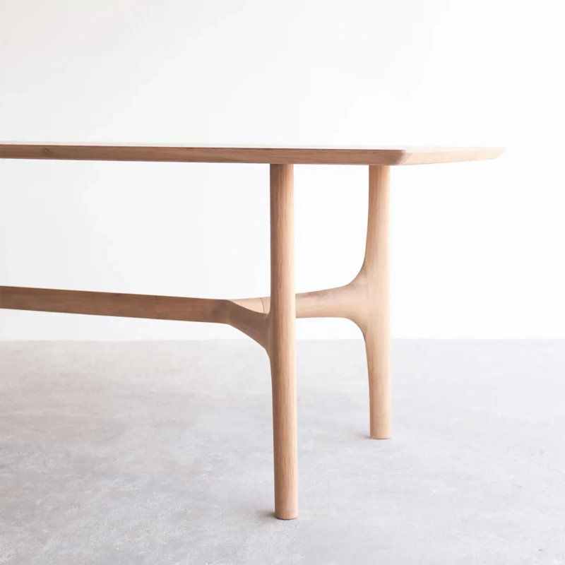 Strathern Oak Solid Wood Dining Table, 35.43" W x 78.74" L