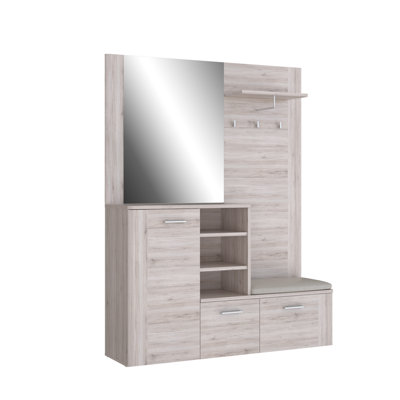 Parnag 155.2 cm W Hall Tree with Storage Bench and Shoe Storage