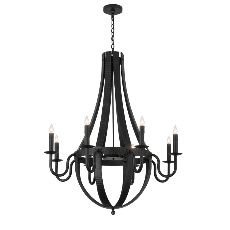 Lustre 8 lumières l 42 po Metallo