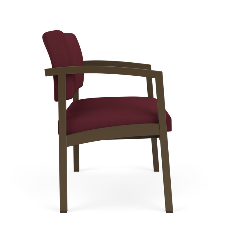 Chaise en acier Lenox, Bronze, Vin Visite Libre- Tissu uni