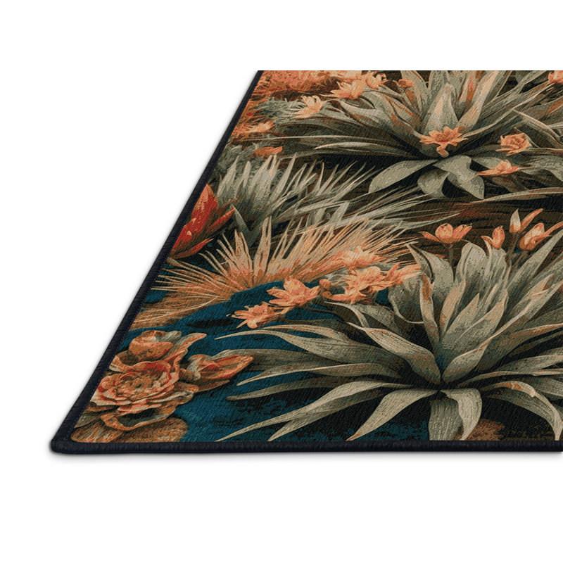 Tapis gris lavable à la machine, Rectangle 7 pi x 10 pi