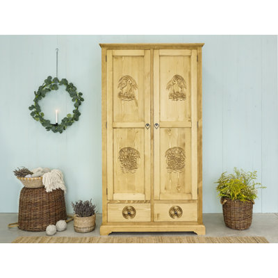 Ortez 2 Door Solid Wood Wardrobe