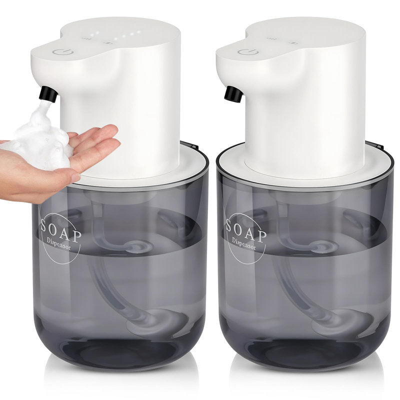 Distributeur automatique de savon moussant, paquet de 2, à fixation murale ou sur comptoir sans contact (blanc), White