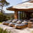 Bluehaven Modern Coastal Acacia Wood Adjustable Chaise Lounge With Sculptural Boat-Shape Design-123140469