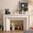 Beige Solid + Manufactured Wood Freestanding Fireplace