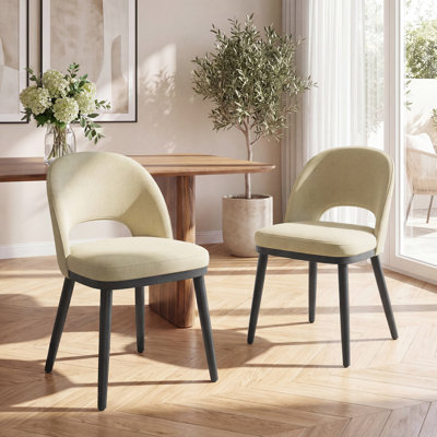 Chaises de salle à manger rembourrées modernes avec pieds en bois 18,5 "H