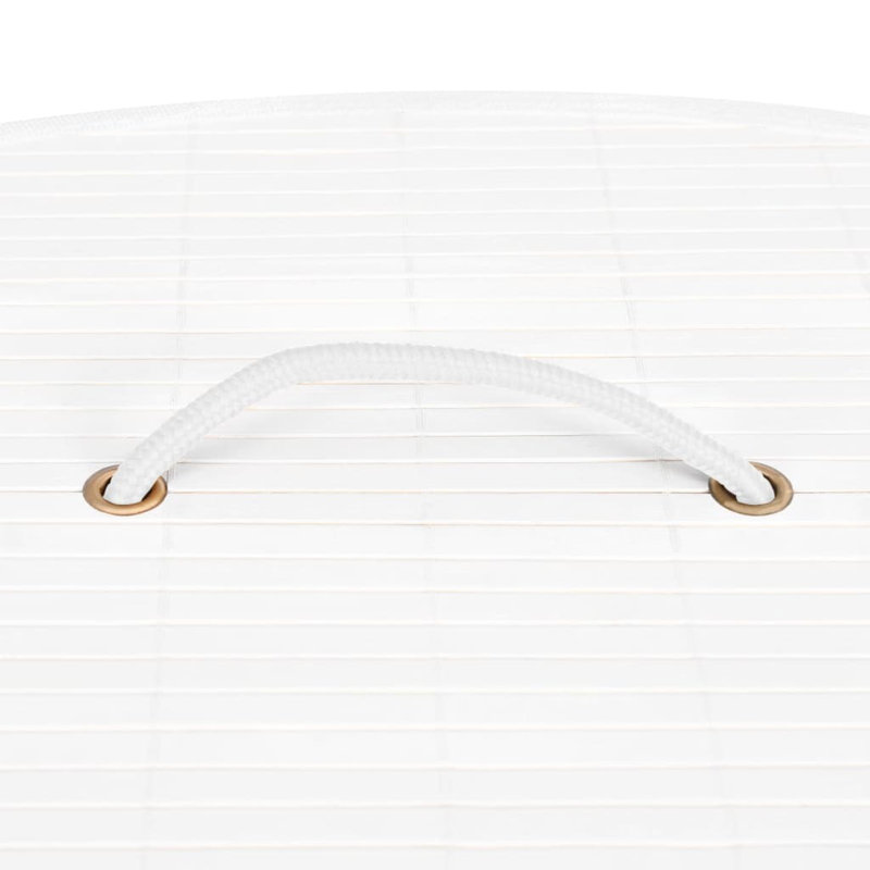 Laundry Hamper with Handles, White