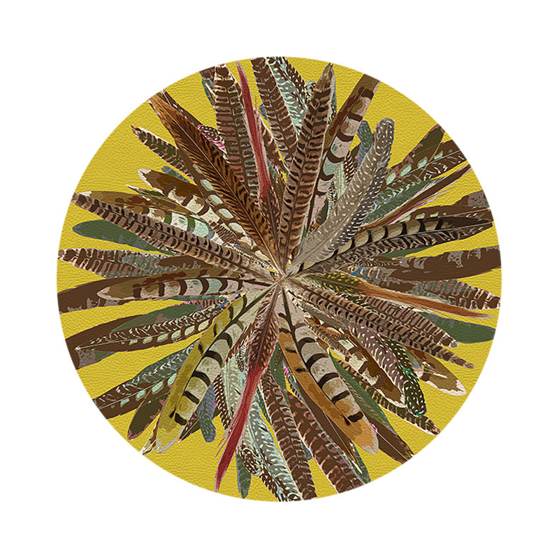 Napperon Pheasant Feathers, Jaune