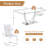 Seidel Modern Rectangular Tempered Glass Dining Set, Chrome Metal Pedestal with Upholstered Dining Chairs-123802515-123137290
