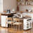 Rolling Kitchen Island With Extra-long Folding Top, Drawers, Cabinets, Power Outlet And Lockable Wheels-1944270653