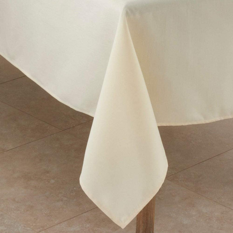 Daisylynn Rectangular Polyester Tablecloth, 120" L x 65" W, Ivory