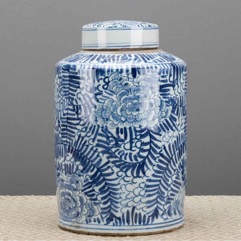 Bleu / blanc urnes et pots