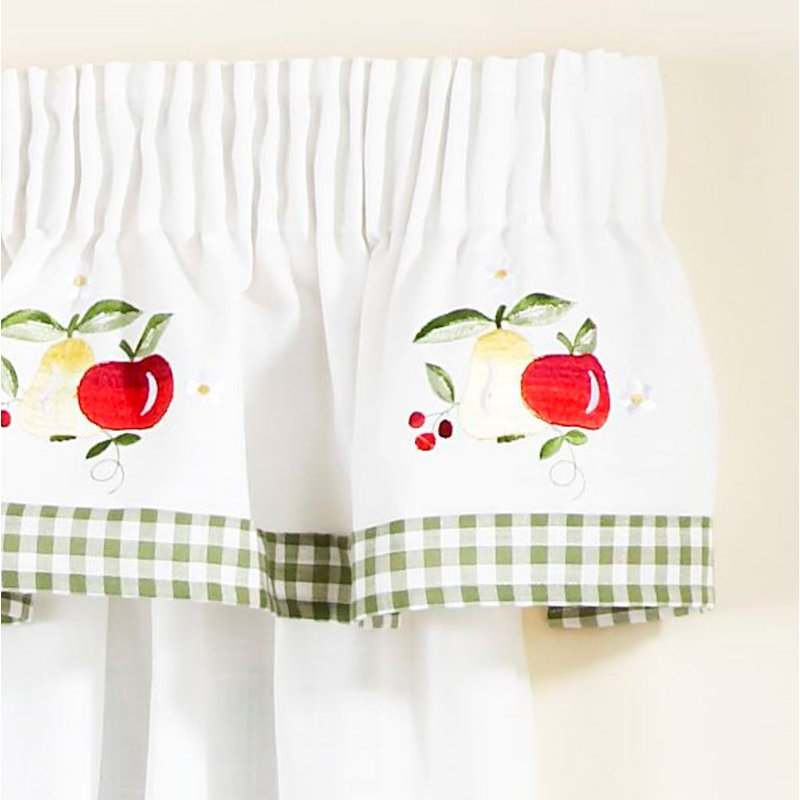 Sampson Plaid Ruffled Kitchen Curtain, 117cm W x 107cm L