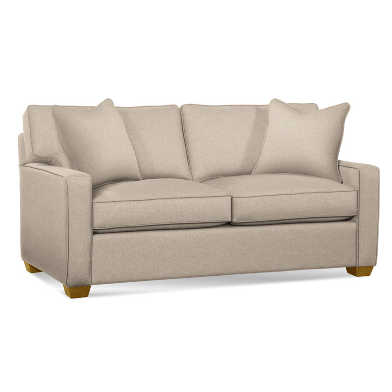Ellora 81'' Upholstered Sofa, Innerspring Mattress, Havana Finish, White Performance Fabric; 0851-94