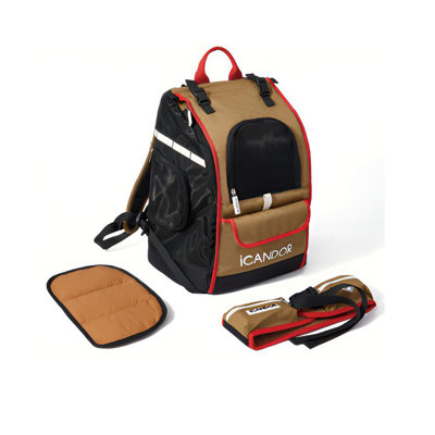 Multi Functional Pet Outdoor Backpack Oxford Cloth Car Aviation Case With 3 Ventilated Windows And Fully Open Floor Doors, Detachable Lambskin Cushion And Cloud Cushion, Super Strong Storage Essential For Travel