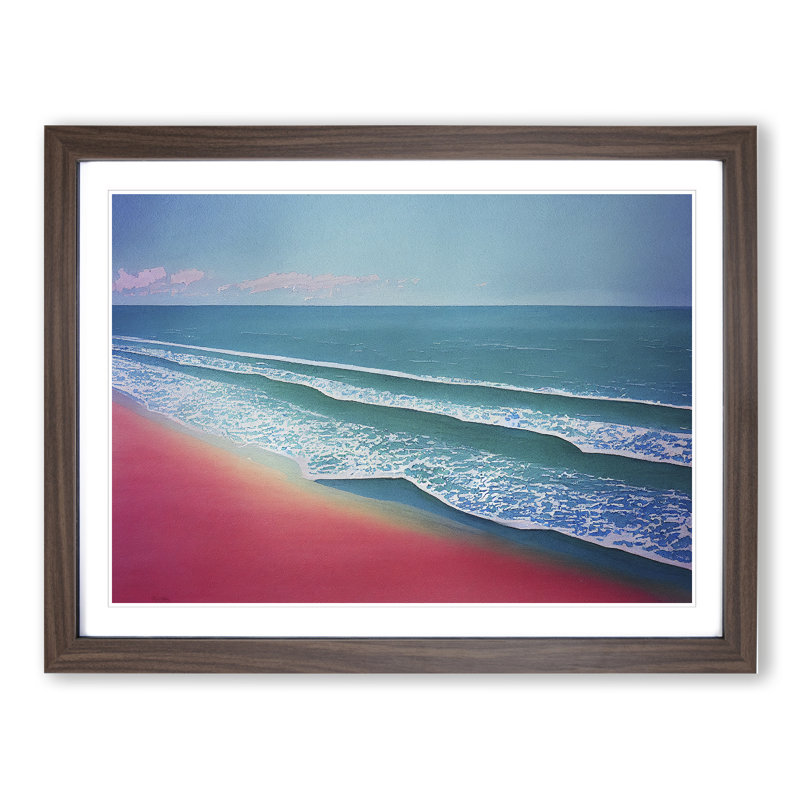 Rose Beach Vol.1 - Single Picture Frame Print, 25cm H x 34cm W x 2cm D, Walnut Framed