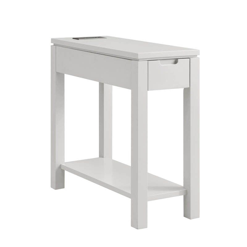 Cade Solid + Manufactured Wood Side Table, Gray