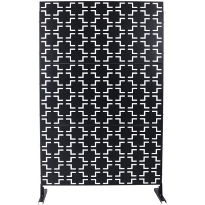 Outdoor & Indoor Privacy Screen Metal Privacy Screen 76" H×48" W, Freestanding Decorative Privacy Screen For Deck Balcony Patio, Privacy Fence Panels For Outside Lawn Garden PS105