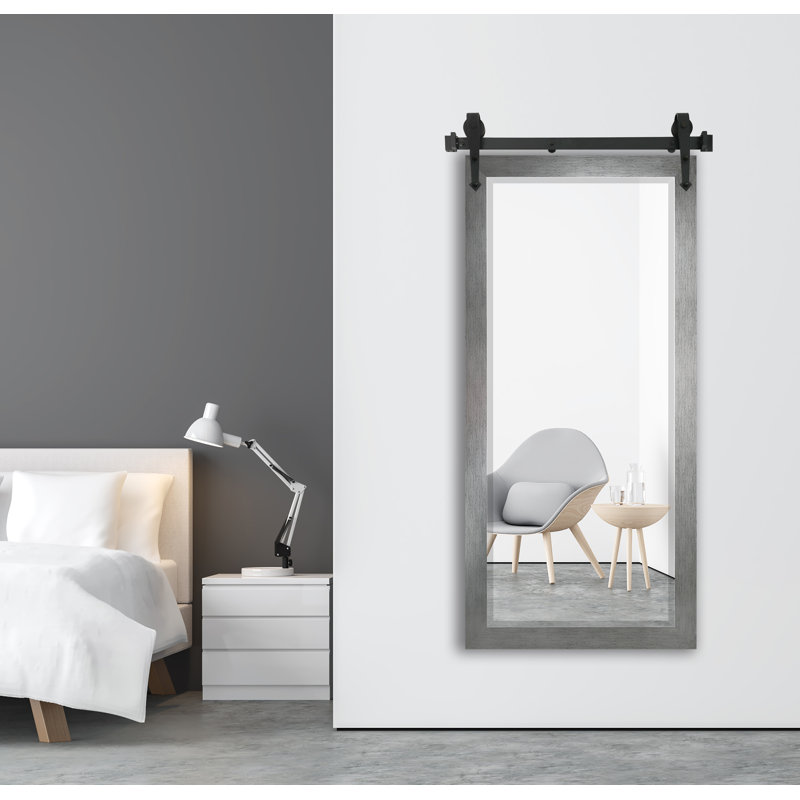 Miroir de salle de bain / meuble-lavabo Neace, H 77 po x l 31 po, argent