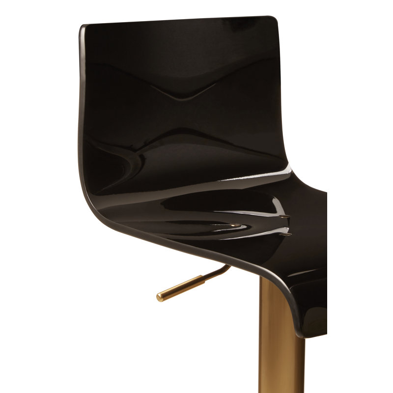 Tricia Swivel Adjustable Height Counter Stool with Metal Frame, Black, Gold