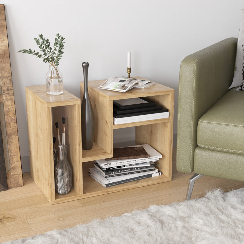 Table de bout avec rangement Carraway Abies, Beige