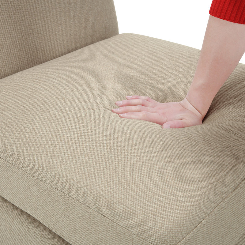 Grand canapé modulaire avec sièges de rangement et repose-pieds, Polyester beige