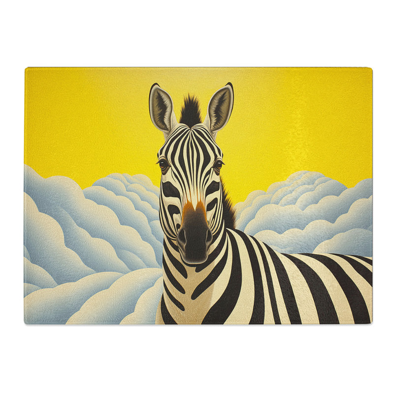 Zebra Op Art  Glass Chopping Board