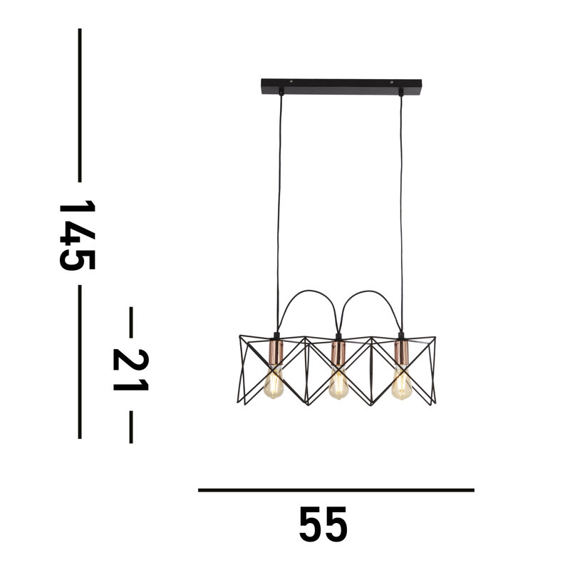 Briceno 3-Light Geometric Chandelier