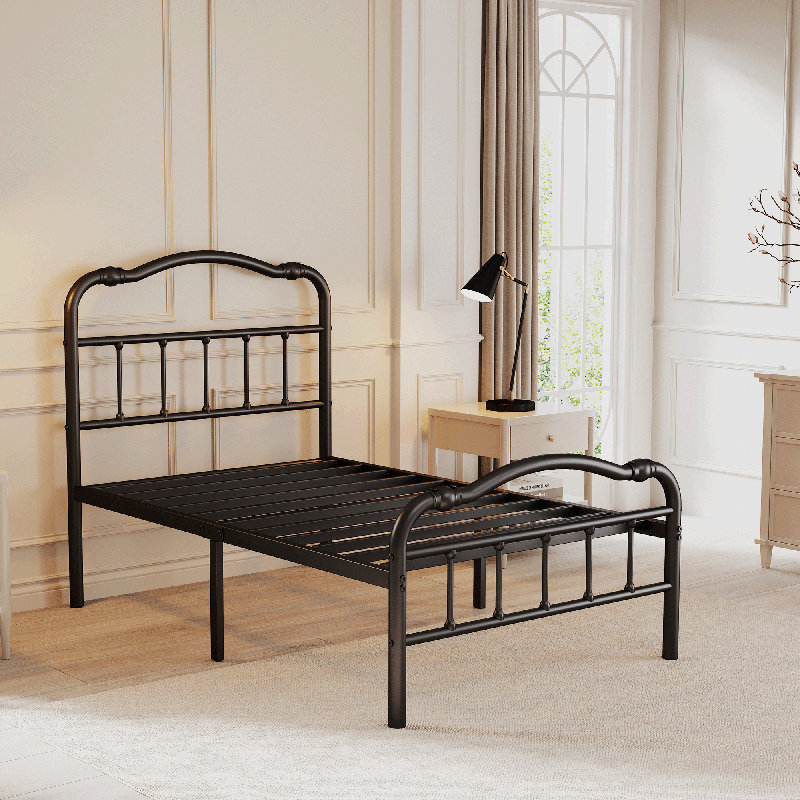 Rennane 18" Metal Twin XL Bed with Headboard & Footboard, Twin XL