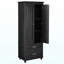 Grande armoire de rangement avec deux tiroirs pour salle de bain / bureau, noir
