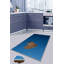 Tapis bleu / brun en polyester tissé à la machine-2146553122