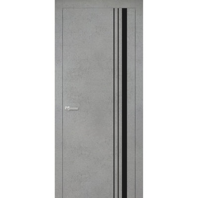 Porte intérieure moderne en bois avec quincaillerie Planum 0011, cadre en béton à panneau unique, portes robustes pour salle de bain et chambre à coucher - 42 po x 96 po