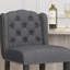 Ensemble de 2 tabourets de comptoir à oreilles capitonnés 31 po Vienna, gris anthracite et brun foncé-1808470790-1808470786