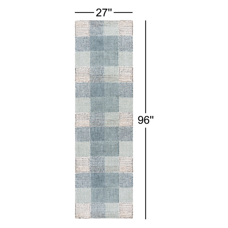 Tapis en coton touffeté à la main genre, Tapis de couloir 2 pi 3 po x 8 pi